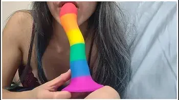 Cute Asian Babe Sucks Her Dildo Wishing It Was You - Korean Bj
