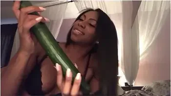 Food Sex - Sloppy Blowjob - Sucking Cucumbers - Spitting - Ebonylovers