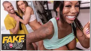 Awesome Ebony Girl Lures Away Someones Boyfriend Who Double Dips Until The With Ebony Mystique, Luca Ferrero And Kitana Lure