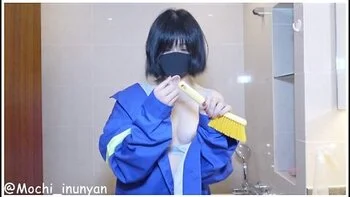 Chinese Sanitation Worker Uniform - Foreign Object Penetration At Work, Uncontrolled Orgasm