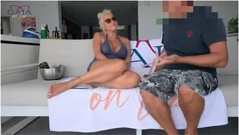 Milf Fucks Gardener With Cucumber, Pissing, And Gets Anal Creampie With Gaia On Top