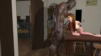 Petite Redhead Slut Deepthroats Big Black Cock - Hentai Animation