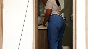 Thick Latina Maid Big Natural Tits Homemade POV