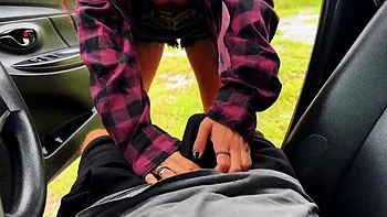 Pick Up Tan Girl TenderMolly and Fuck Her Hard in Car Backseat - Public Sex POV Blowjob Cumshot
