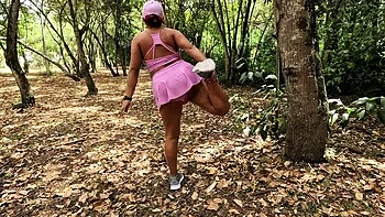 Horny Latina Neighbor Invites Me For Exercise And Shows Her Natural Tits - Cheeky Public Sex