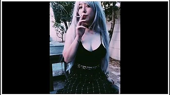 Horny Alternative Girl Smoker Shows Her Pussy (fetish)