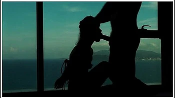 Artistic Silhouette - Tied Up Asian Teen Sucking Dick With An Ocean View - Baebi Hel