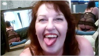 Redhead Smoking In Black Babydoll Nightie