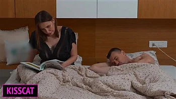 Horny Step Mom Jerks Off Step Son to Help Him Cum in Shared Bed - KissCat