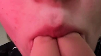 Crazy Leyla Hot German Girl Big Lips Blowjob Cum Swallow