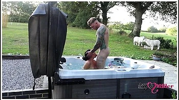 Passionate Outdoor Sex In Hot Tub On Naughty Weekend Away