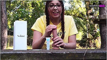 Behind The Scenes: Young Italian Youtuber With Big Tits Reviews A Dildo In The Park