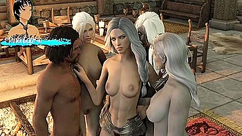 Skyrim B And L Mod - More Quests And Celebrating In The Hall Having Sex With Multiple Women