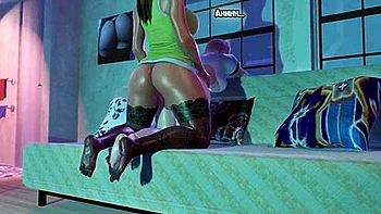 Two Girls Paid The Hostess With Anal Threesome