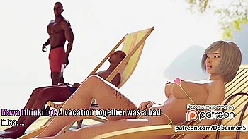 Blonde Maya Fuck With Black Stranger On The Beach While Husband Next To