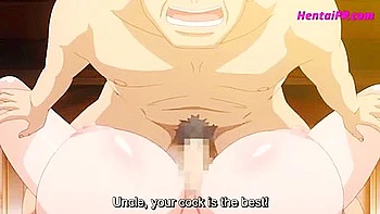 My sister gives an old man a hand job and blowjob in the bathroom, makes him ejaculate, and makes him cum inside her!