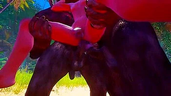 Double Furry Anal For Tight Ass Slender