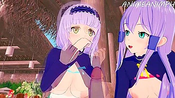 Isekai Wa Smartphone - Elze X Linse Threesome