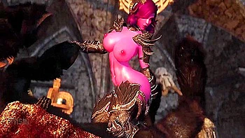 Demoness Has Fun With A Huge Horse Cock 2