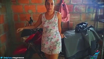 Hot Latina mechanic measures my oil and gets wild in homemade amateur sex
