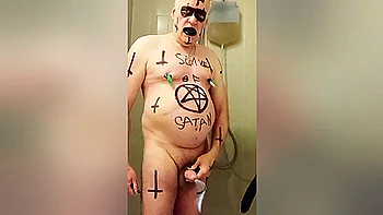 Satan slave is ready for his Piss Enema sacrifice