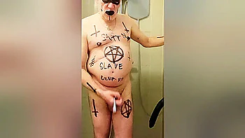 Enema Satan slave Gerard takes a enema