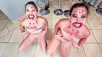 Two Stupid Whores Doing Stupid Things, Self Humiliation, Humiliating Each Other