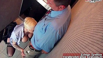 3 Hole Sex In The Elevator With Secretary Mila Milan