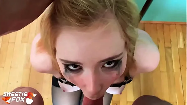 Cute Girl Hard Deepthroat and Oral Creampie Closeup