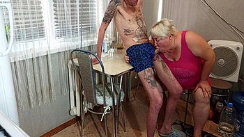 Neighbor Sucks And Jerks Off My Swollen Cock In Exchange For A Portion Of Hot Cum In Her Mouth