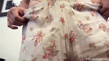 Kasey Warner masturbates by her dining table - WeAreHairy