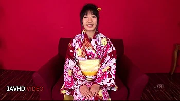 Chiharu seduces in kimono with passionate JAV scene