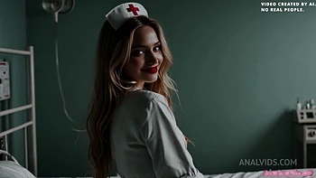 Hot Nurse Came To Take My Tests, But Took My Cock In Her Mouth, Fucked All Her Holes And Cum In Her Pussy [Ai Generated]