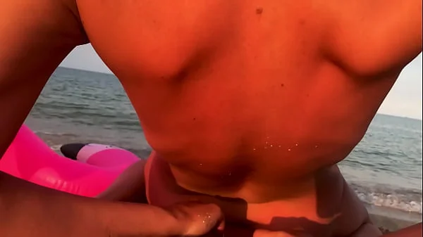 My public fucking on the beach, he came in my pussy and I pee on him