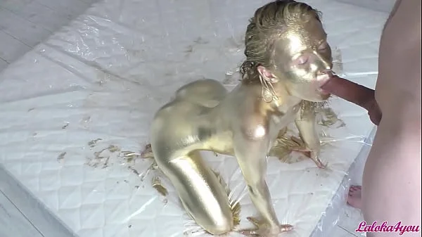 Paints Herself and Rides a Cock - Deepthroat and Doggystyle Fuck - Laloka4you