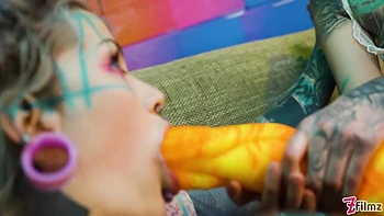 Inked-up Girls Ass Fuck Double Anal With A Big Cock