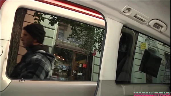 Porn star Bella Babe and her blonde friend took two horny strangers into their fuck bus for group fuck