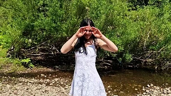 Nicky Brill Outdoor Nude Pussy Gaping and Peeing in Park