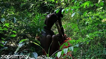 African Bush Fucking with Zion - Hot Black Lovers Outdoor Sex