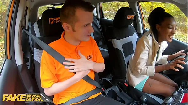 FakeDrivingSchool Ebony Brit Asia Rae Gets Stuck and Fucked