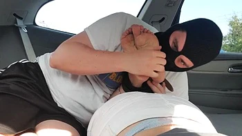 Feet Worship in Car: Fetish, Mature  Foot Fetish Porn