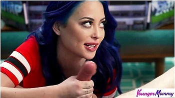 Naughty Milfs Eve Marloew & Summer Vixen Devour Cock During Half Time Game