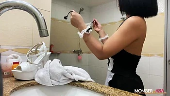 Busty Maid Loves Sliding Her Juicy Pussy Into Nine Inch Tool by Monger In Asia: Porn