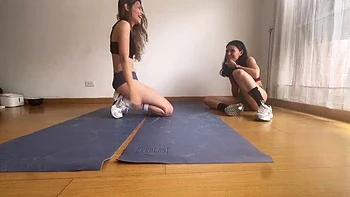 Scarlettandc Two Latina Teens Lesbian Wrestle in Sneakers & Lingerie - Big Ass Amateur Fight