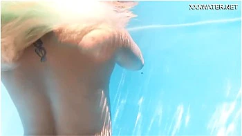 Underwater Swimming With The Most Charming Model With Petite Blonde And Lisi Kitty