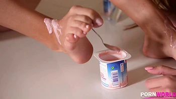 Delicious Desires - Licking Yoghurt From Sexy Feet