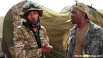 Big tits blonde european double penetrated by two black men