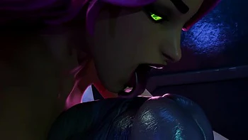 starfire vs raven-no-wm-fenderblender3d