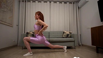 Redhead girlfriend gets two big hard cocks