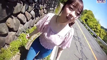 Rina Takase - Slick Outdoor Tease With A Pink Tipped F Cup Beauty Soaked In Oil